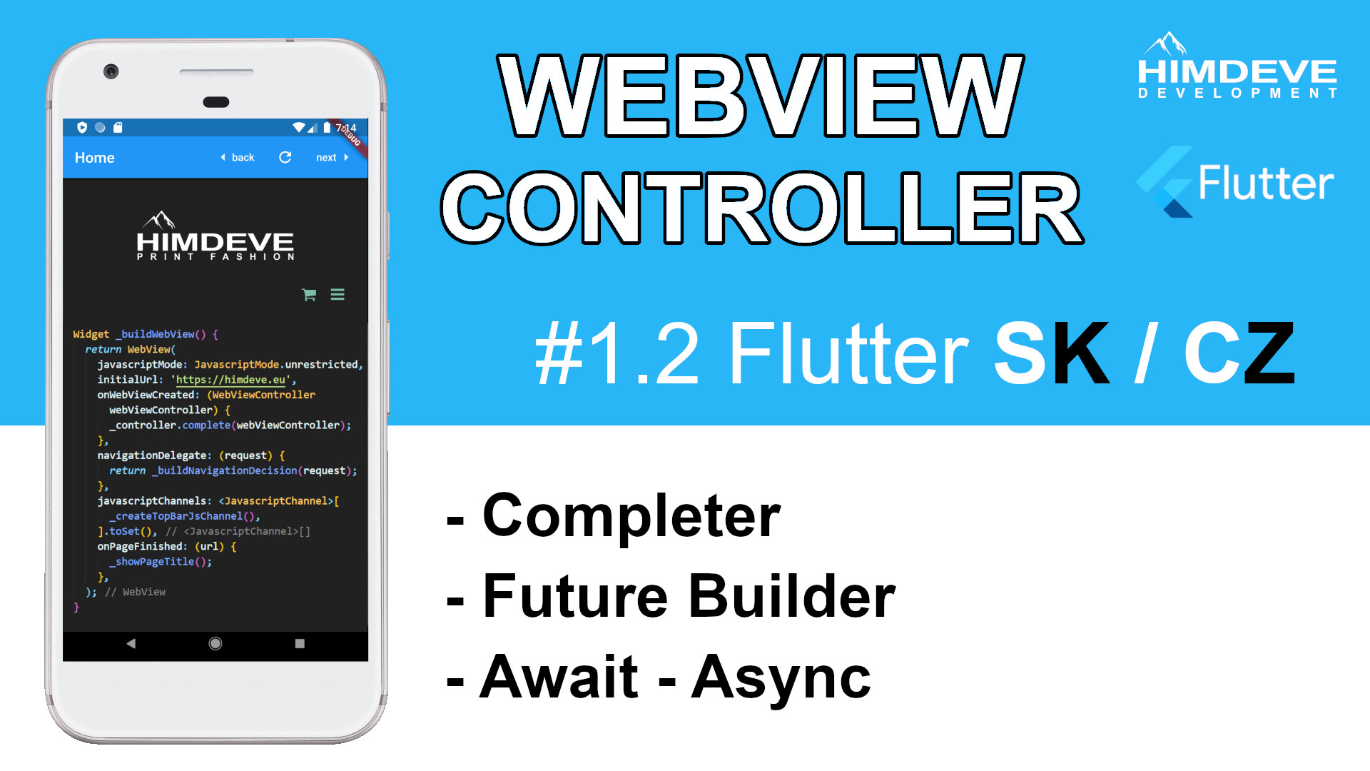 #1_2 Webview Controller Flutter SK / CZ tutorialy