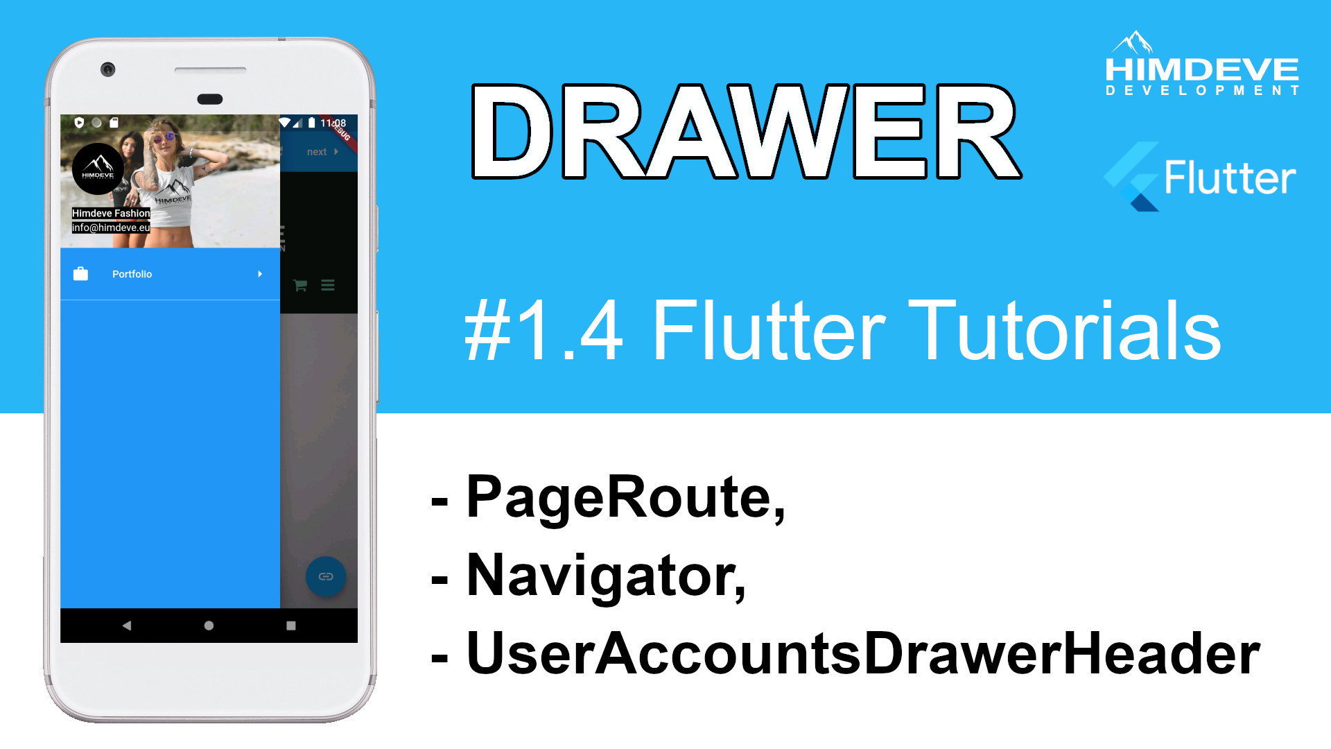 #1_4 Drawer Flutter Tutorials